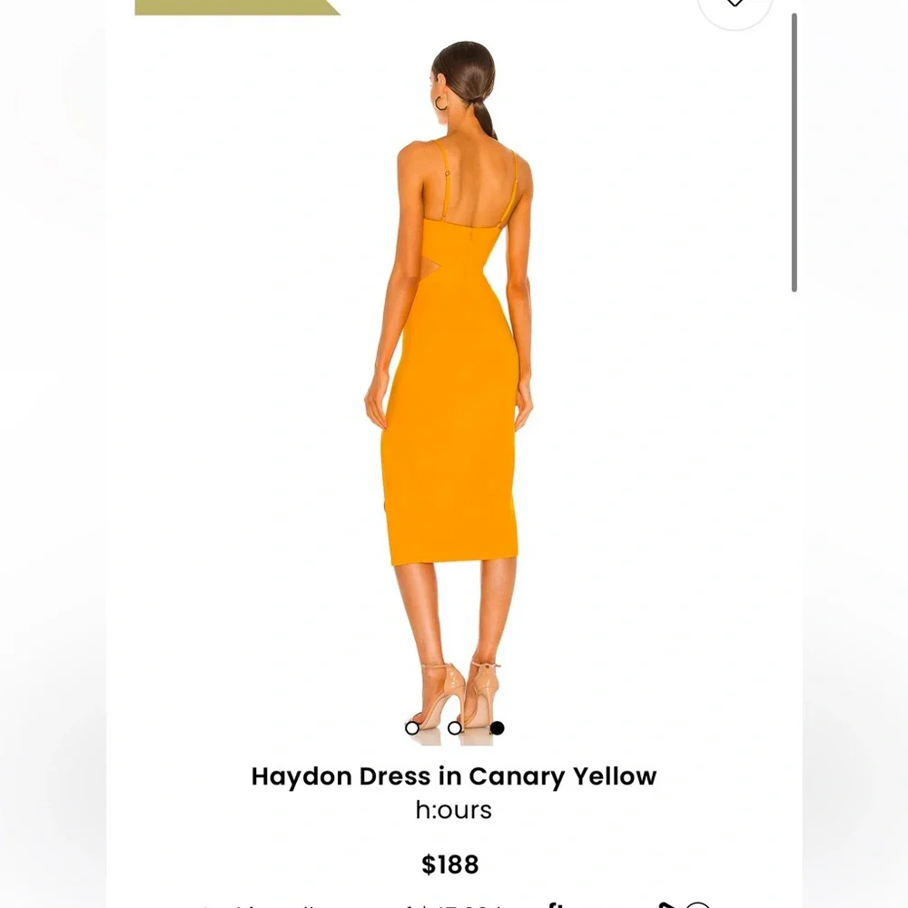 Haydon dress in canary Yellow - Picture 2 of 5